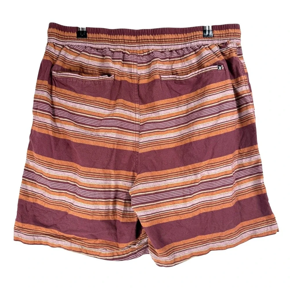 Hurley Shorts Mens Medium‎ Striped Cotton Surf Skate Beach Boho Retro